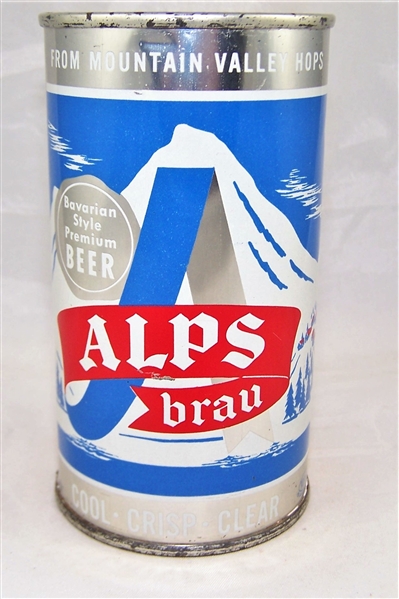 Alps Brau Flat Top Beer Can (Silver Trim)