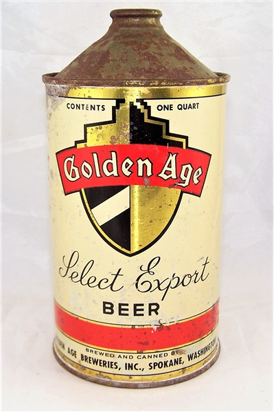 Golden Age Select Export Quart Cone Top Beer can