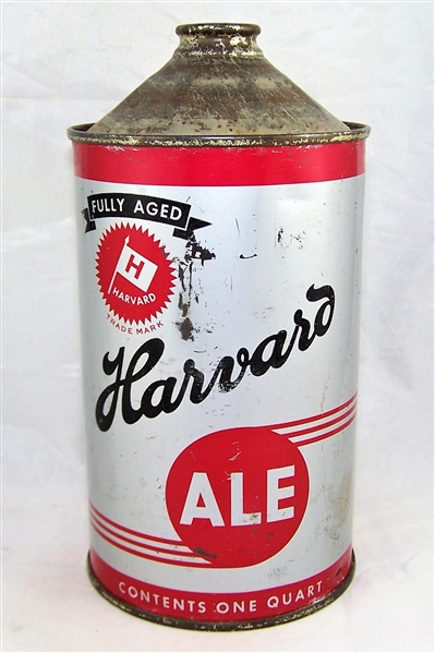Harvard Ale Quart Cone Top Beer Can 