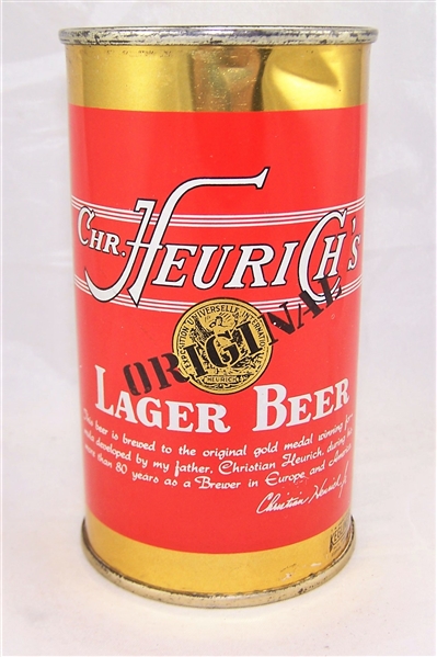Chr. Heurichs Lager "Display Empty" Flat Top Beer can