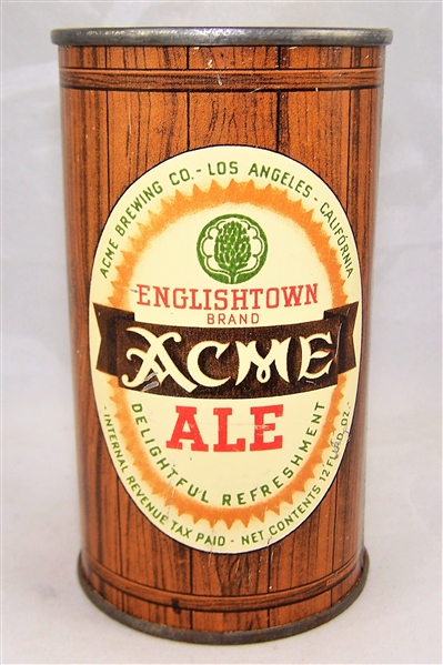 Acme Englishtown Ale Flat Top IRTP Beer can
