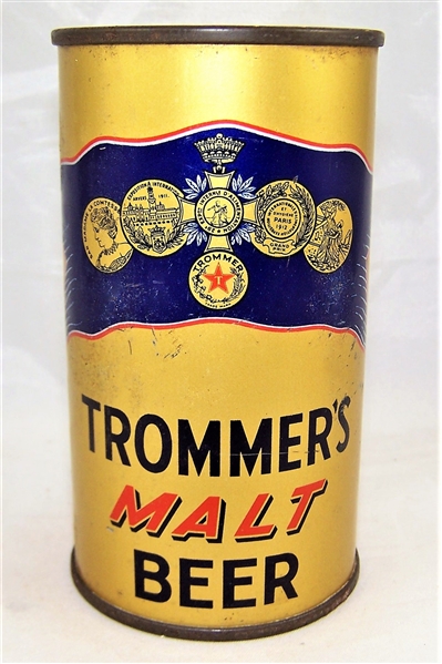 Trommers Malt Opening Instruction Flat Top Beer Can