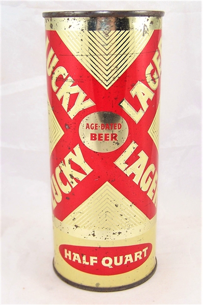 Lucky Lager Age Dated 16 ounce Flat Top Beer Can