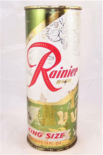 Rainier King Size 15 Ounce Flat Top Beer Can
