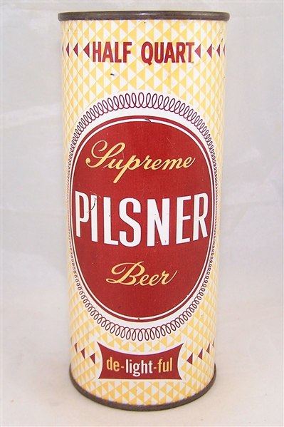 Supreme Pilsner 16 Ounce Flat Top Beer Can....Clean!