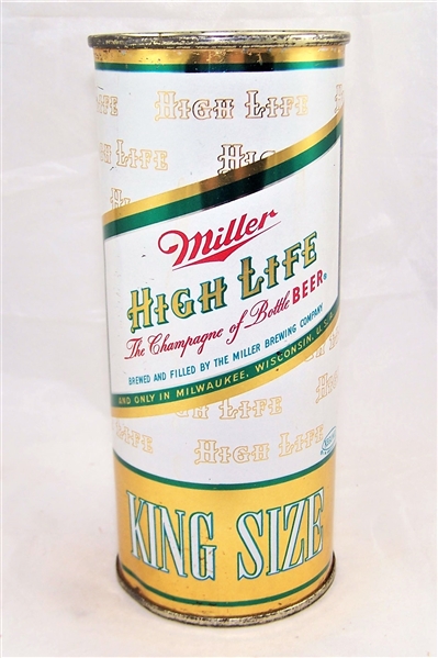 Miller High Life (Small Miller) 16 ounce Flat Top Beer Can