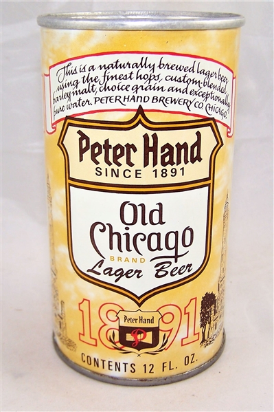 Peter Hand Old Chicago Lager Test Can Tab Top Rare!!