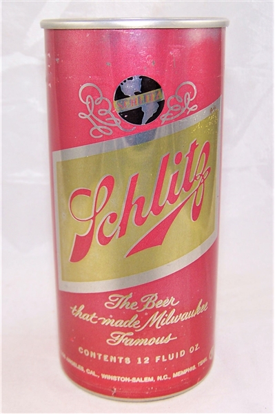 Schlitz Test Can Pink and Gold Aluminum Can