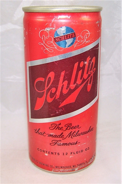 Schlitz Red And Brown Aluminum Test Can