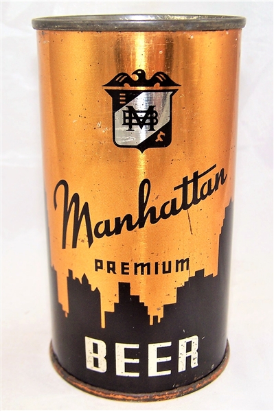 Manhattan 4 Panel Opening Instruction Flat Top Beer Can