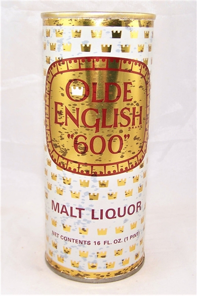 Olde English "600" Malt Liquor 16 Ounce Tab Top Beer Can