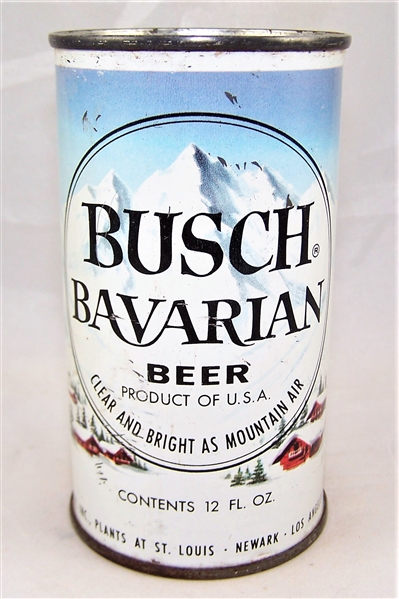 Busch Bavarian Beer "Product of U.S.A" Flat Top Beer Can