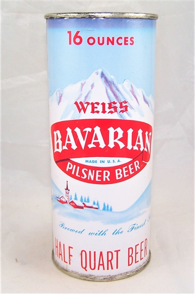 Weiss Bavarian (16 Ounces) Half Quart Flat Top Beer Can.