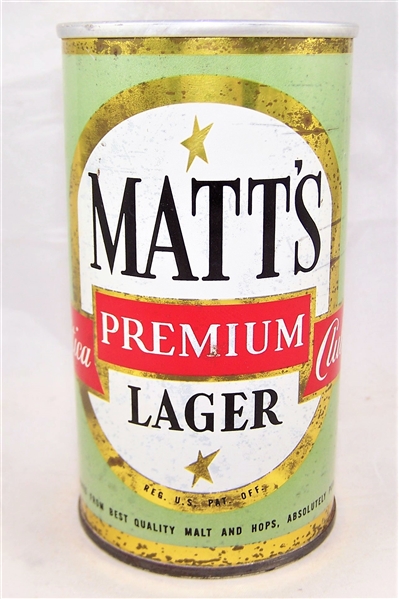 Matts Premium Lager Zip Top Beer Can