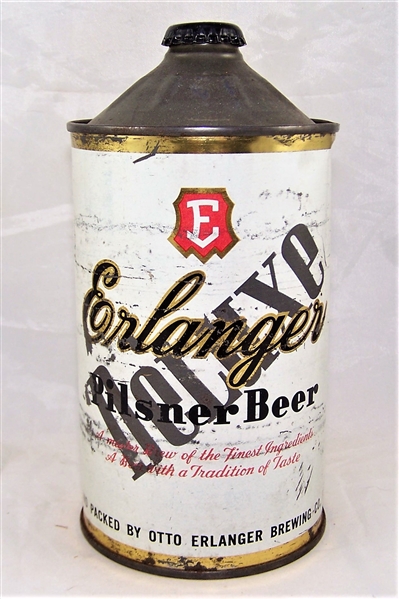 Erlanger Deluxe Rare! Quart Cone Top Beer Can