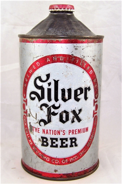 Silver Fox (The Nations Premium) Quart Cone Top Beer Can