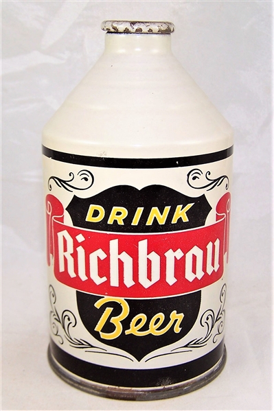Rare! White Richbrau Crowntainer Beer Can