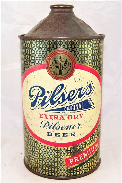 Pilsers Extra Dry Quart Cone Top Beer Can