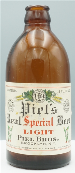 Piels Real Special Beer Light 12-ounce brown bottle, New York