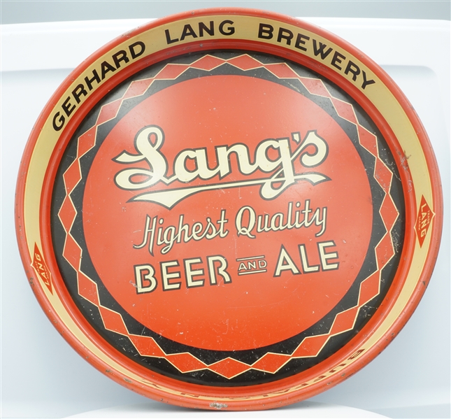 Langs tray, Gerhard Lang Brewery, Buffalo NY