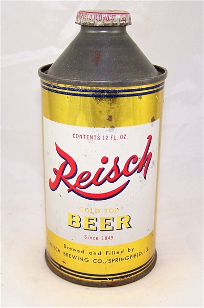 Reisch Metallic Cone Top Beer Can