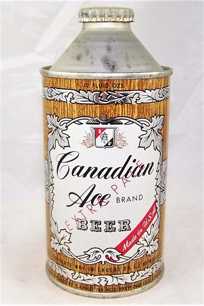 Canadian Ace (Actual Can in Book) CMT 3.2% Cone Top Beer Can