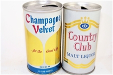  Two Straight Steel Tab Tops, Champagne Velvet, N.L & Country Club M.L  57-23