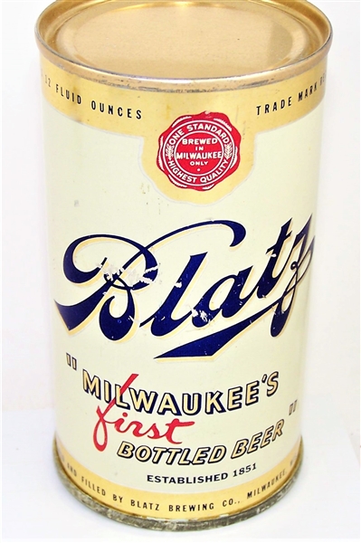  Blatz "Milwaukees IRTP "First Bottled Beer" Flat Top, 39-09