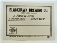  Blackhawk Brewing Co label