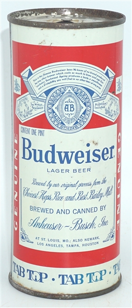  Budweiser Lager Beer half-quart juice tab - 143-6