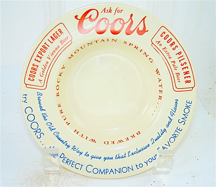  Coors 1930s Ceramic Ashtray NOS