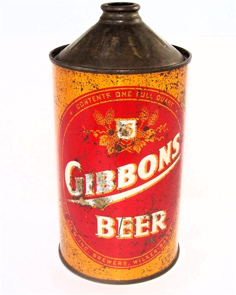  Gibbons Beer IRTP Quart Cone Top, 210-03