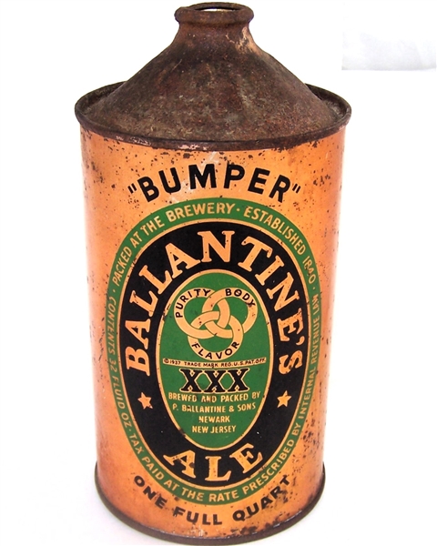  Ballantines Ale "Bumper" IRTP Quart Cone Top, (4 Line Mandatory) 202-06