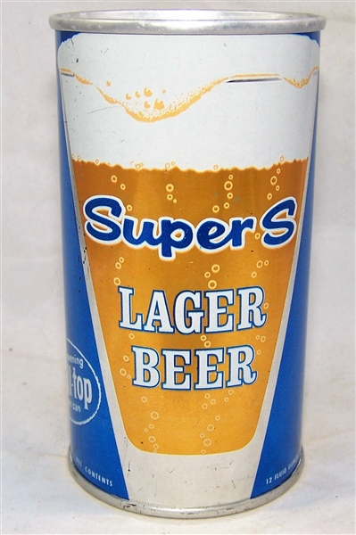 Super S Lager Zip Top Beer Can