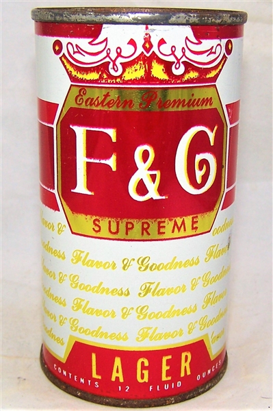 F&G Supreme Lager Flat Top Beer Can