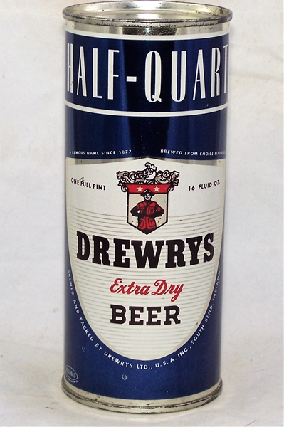 Drewrys Half Quart (Your Character) Flat Top Beer Can (Blue)