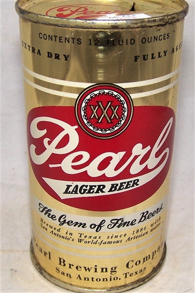 Pearl Lager "The Gem of Fine Beers" Metallic Flat Top Beer Can