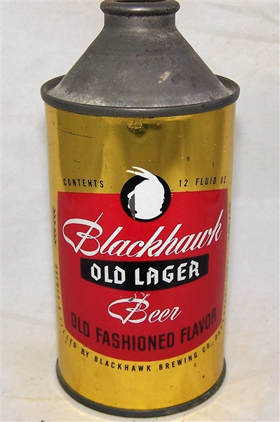 Blackhawk Old Lager Cone Top Beer Can. DNCMT 4%