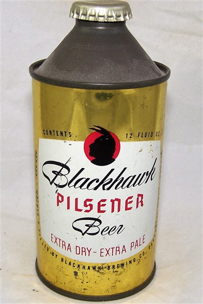 Blackhawk Pilsener Metallic Cone Top Beer Can