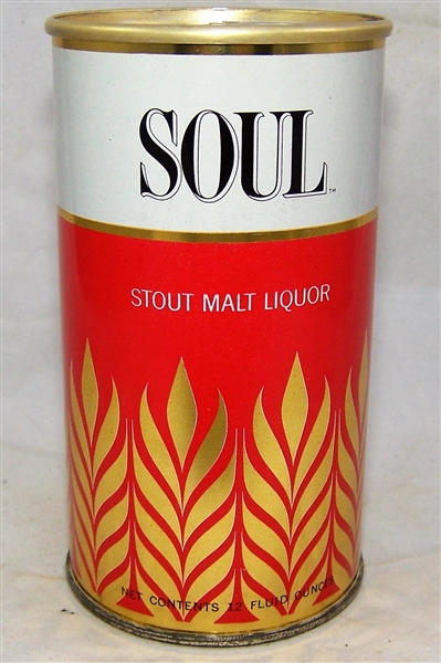 Soul Stout Malt Liquor Tab Top Beer Can, 12 ounce Rare can