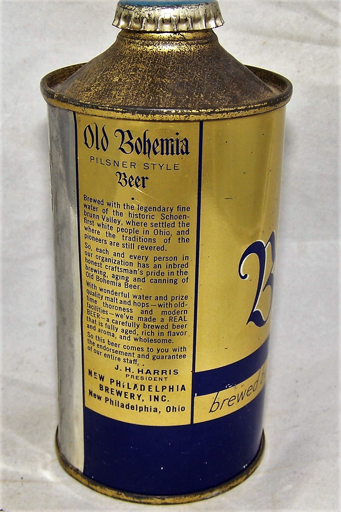 Lot Detail - Old Bohemia Pilsner Style Low Pro Cone Top Beer Can