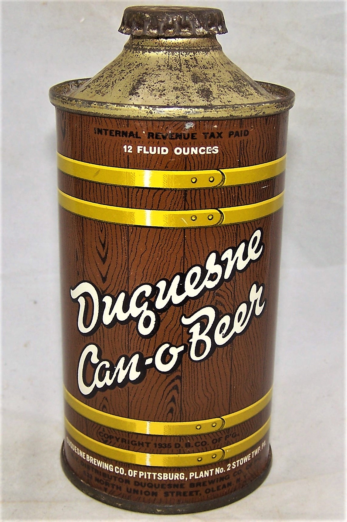Lot Detail - Duquesne Can-O-Beer Low Pro Cone Top Beer Can