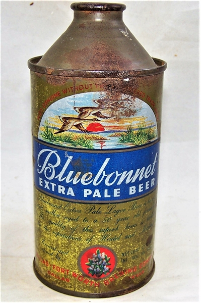 Bluebonnet Extra Pale Cone Top Beer Can, IRTP