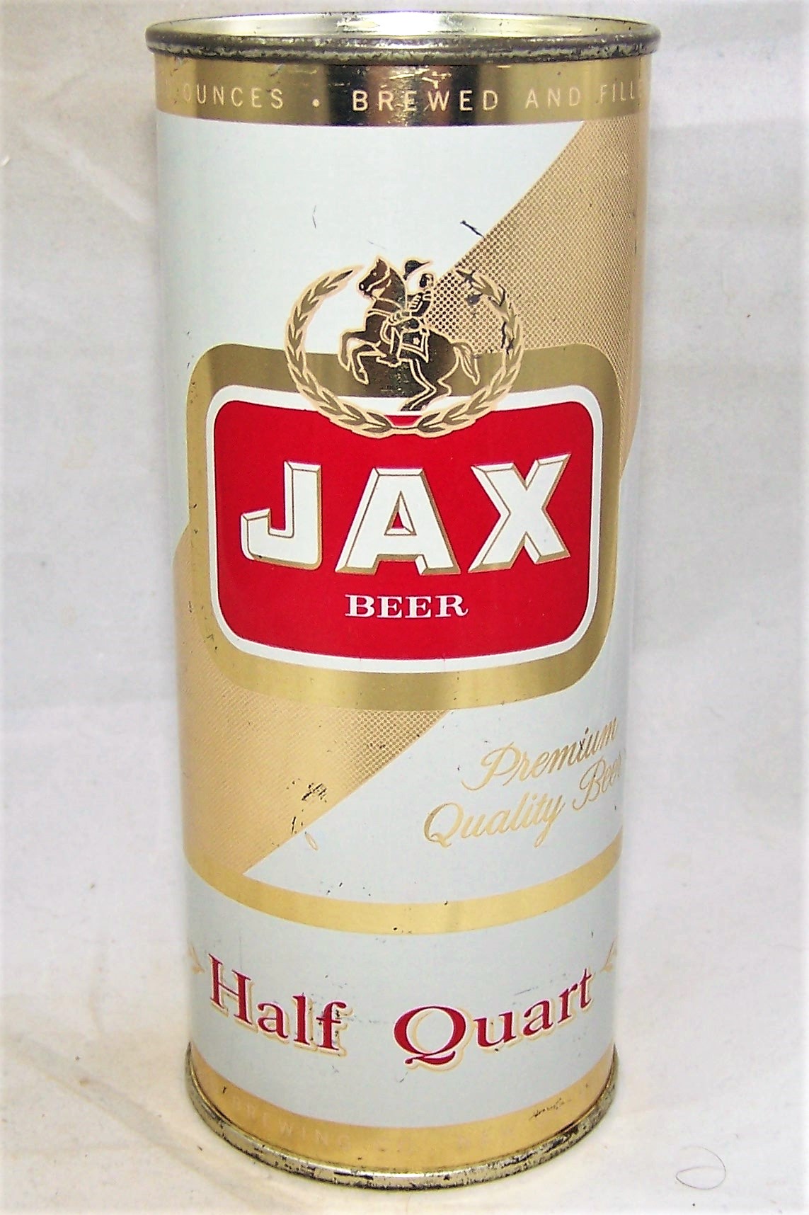 Download Lot Detail - Jax Metallic 16 ounce Flat Top Beer Can.