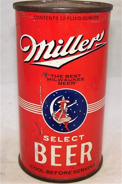 Miller Opening Instruction Flat Top Beer Can Indoor can.