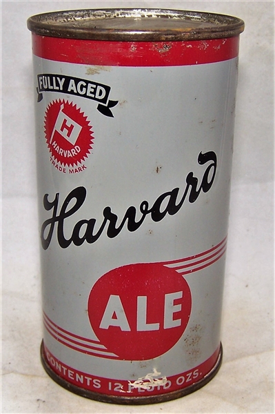 Dull Gray Harvard Ale Opening Instruction Flat Top Beer Can