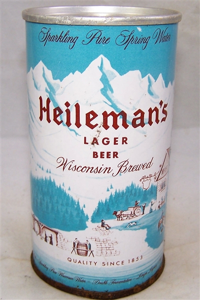 Heilemans Lager Flat Top Beer Can (Easy Opening Aluminum Top)