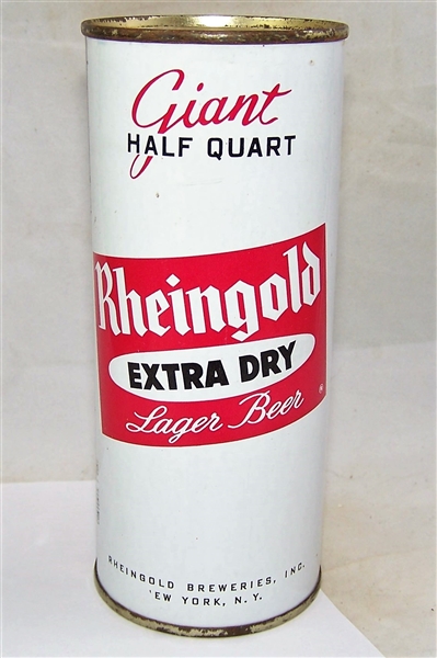 Rheingold 16 ounce Flat Top Beer Can (Giant)