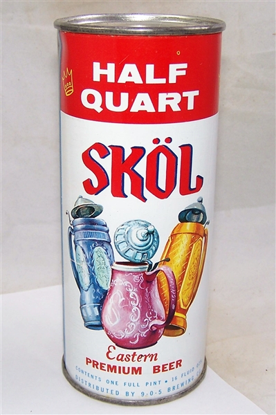 Skol Eastern Premium Half Quart Beer Can, Clean!