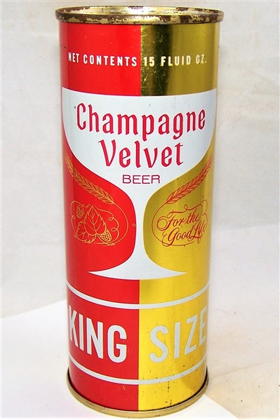 Very Rare Champagne Velvet 15 Ounce (King Size) Flat Top Beer Can